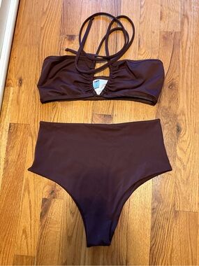 Cupshe Dark Brown Swimsuit Medium